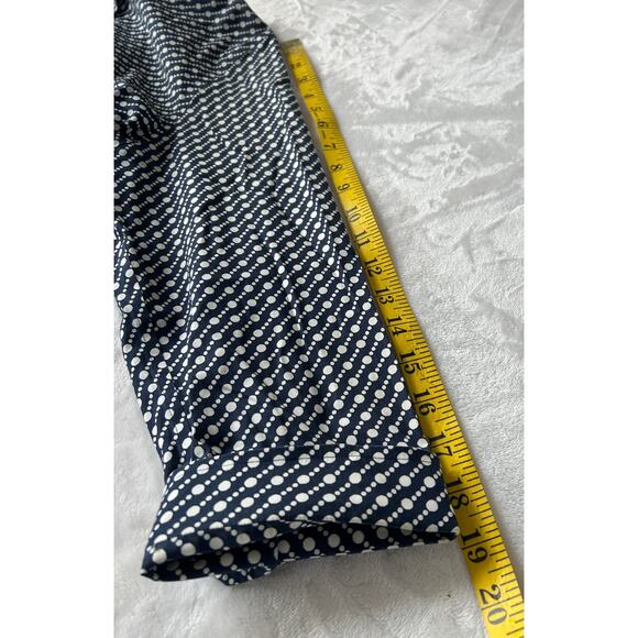 Talbots Button Up Shirt Women's 3/4 Sleeve Navy Print Size 14 - Picture 5 of 7